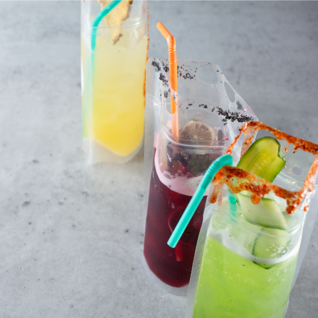 Beverages in single-serve plastic pouches