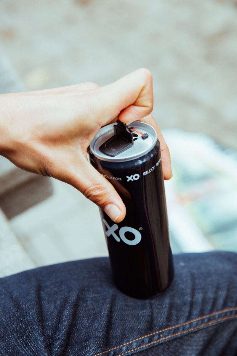 xo resealable can end child-resistant packaging